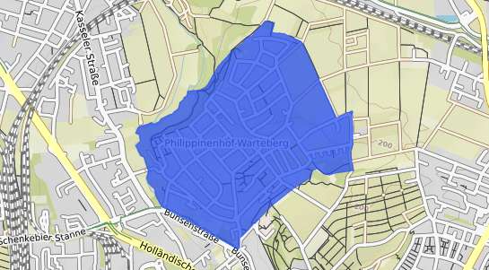 Bodenrichtwertkarte Kassel Philippinenhof Warteberg